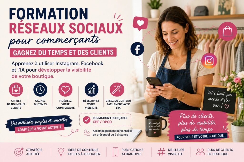 Formation réseaux sociaux pour commerçants et boutiques locales